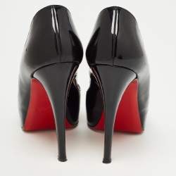Pre Owned Christian Louboutin Black Patent Leather Very Prive Pumps Size 39