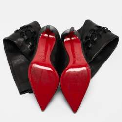مملوكة مسبقًا Christian Louboutin Black Leather Sempre Knee Length Boots Size 37