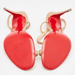 مملوكة مسبقًا Christian Louboutin Beige PVC and Leather Rosalie Sandals Size 36