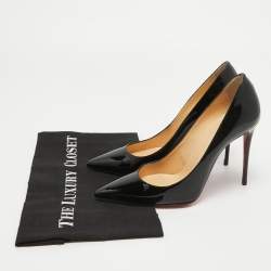 Pre Owned Christian Louboutin Black Patent Leather So Kate Pumps Size 39