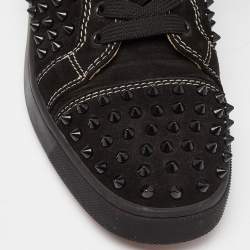 Christian Louboutin Black Suede Spike High Top Sneakers  Size 40
