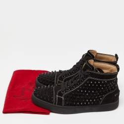 Christian Louboutin Black Suede Spike High Top Sneakers  Size 40
