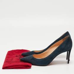 مملوكة مسبقًا Christian Louboutin Navy Blue Suede Kate Pumps Size 38.5