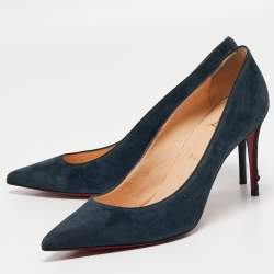 مملوكة مسبقًا Christian Louboutin Navy Blue Suede Kate Pumps Size 38.5
