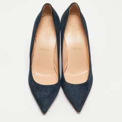 مملوكة مسبقًا Christian Louboutin Navy Blue Suede Kate Pumps Size 38.5