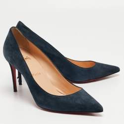 مملوكة مسبقًا Christian Louboutin Navy Blue Suede Kate Pumps Size 38.5