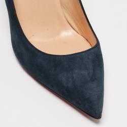 مملوكة مسبقًا Christian Louboutin Navy Blue Suede Kate Pumps Size 38.5