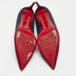 مملوكة مسبقًا Christian Louboutin Navy Blue Suede Kate Pumps Size 38.5