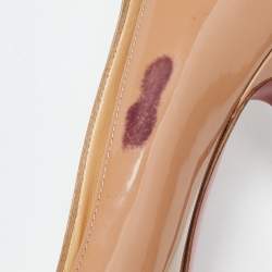 Pre Owned Christian Louboutin Beige Patent New Simple Pumps Size 39.5