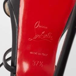 Pre Owned Christian Louboutin Black Leather Choca Sandals Size 37.5