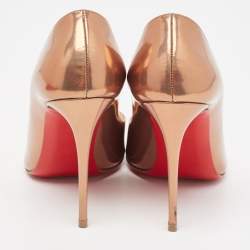 Christian Louboutin Metallic Brown Leather Breche Pumps Size 35.5