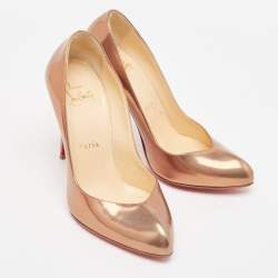 Christian Louboutin Metallic Brown Leather Breche Pumps Size 35.5