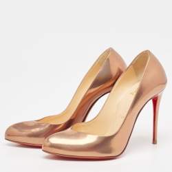 Christian Louboutin Metallic Brown Leather Breche Pumps Size 35.5