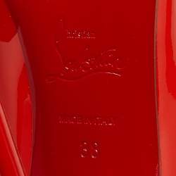 Pre Owned Christian Louboutin Red Patent Pigalle Pumps Size 38