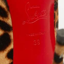 Pre Owned Christian Louboutin Two Tone Leopard Print Calf Hair Neofilo Pumps Size 39