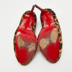 Pre Owned Christian Louboutin Two Tone Leopard Print Calf Hair Neofilo Pumps Size 39