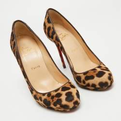 Pre Owned Christian Louboutin Two Tone Leopard Print Calf Hair Neofilo Pumps Size 39