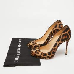 Pre Owned Christian Louboutin Two Tone Leopard Print Calf Hair Neofilo Pumps Size 39