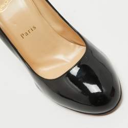 Pre Owned Christian Louboutin Black Patent Leather Ron Ron Pumps Size 38.5