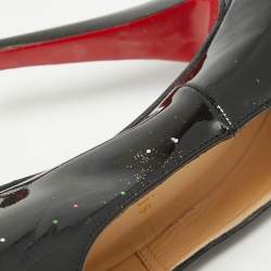 Pre Owned Christian Louboutin Black Patent Leather Ron Ron Pumps Size 38.5