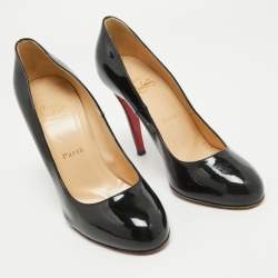 Pre Owned Christian Louboutin Black Patent Leather Ron Ron Pumps Size 38.5