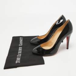 Pre Owned Christian Louboutin Black Patent Leather Ron Ron Pumps Size 38.5