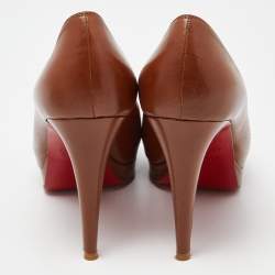 Christian Louboutin Brown Leather New Prive Pumps Size 38.5