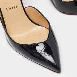 Pre Owned Christian Louboutin Black Patent Iriza Pumps Size 36.5