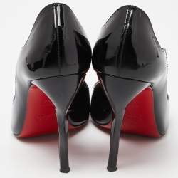 Pre Owned Christian Louboutin Black Patent Iriza Pumps Size 36.5