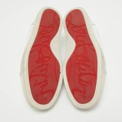 Pre Owned Christian Louboutin White Leather Louis Junior Sneakers Size 37