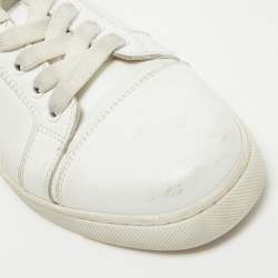 Pre Owned Christian Louboutin White Leather Louis Junior Sneakers Size 37