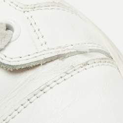 Pre Owned Christian Louboutin White Leather Louis Junior Sneakers Size 37