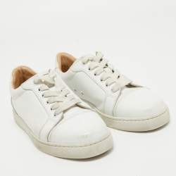 Pre Owned Christian Louboutin White Leather Louis Junior Sneakers Size 37