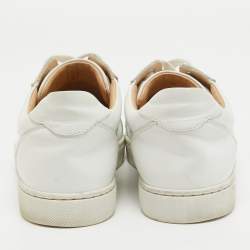 Pre Owned Christian Louboutin White Leather Louis Junior Sneakers Size 37