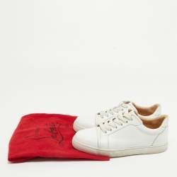 Pre Owned Christian Louboutin White Leather Louis Junior Sneakers Size 37
