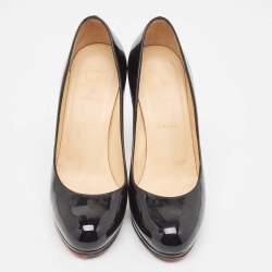 Pre Owned Christian Louboutin Black Patent Leather New Simple Pumps Size 37.5
