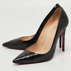 مملوكة مسبقًا Christian Louboutin Black Patent Leather Pumps Size 38.5