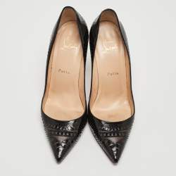 مملوكة مسبقًا Christian Louboutin Black Patent Leather Pumps Size 38.5