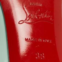 Pre Owned Christian Louboutin Light Green Patent Leather Pigalle Pointed Toe Pumps Size 38