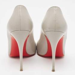 Pre Owned Christian Louboutin Grey Leather Pigalle Follies Pumps Size 38