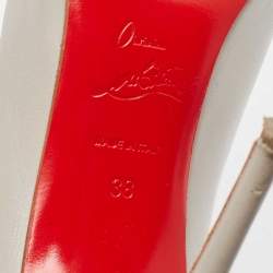 Pre Owned Christian Louboutin Grey Leather Pigalle Follies Pumps Size 38