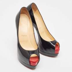 Christian Louboutin Black Patent Very Prive Pumps Size 38