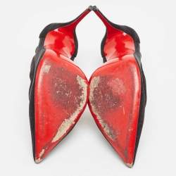 مملوكة مسبقًا Christian Louboutin Black Suede and Mesh Galativi Pumps Size 38