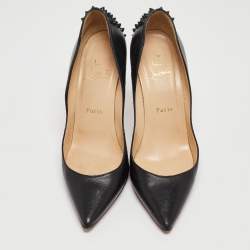 مملوكة مسبقًا حذاء كعب عالي كريستيان لوبوتان زابا جلد أسود مقاس 38