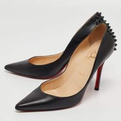 مملوكة مسبقًا حذاء كعب عالي كريستيان لوبوتان زابا جلد أسود مقاس 38