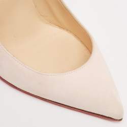 Christian Louboutin Light Pink Suede Pigalle Follies Pumps Size 38
