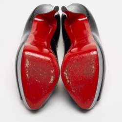 Christian Louboutin Black Patent Leather Lady Peep Pumps Size 38