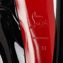 Christian Louboutin Black Patent Leather Lady Peep Pumps Size 38