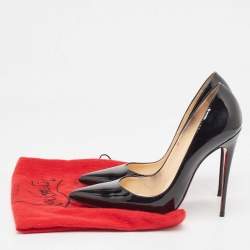 Pre Owned Christian Louboutin Black Patent Leather So Kate Pumps Size 38