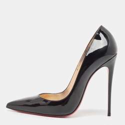 Pre Owned Christian Louboutin Black Patent Leather So Kate Pumps Size 38
